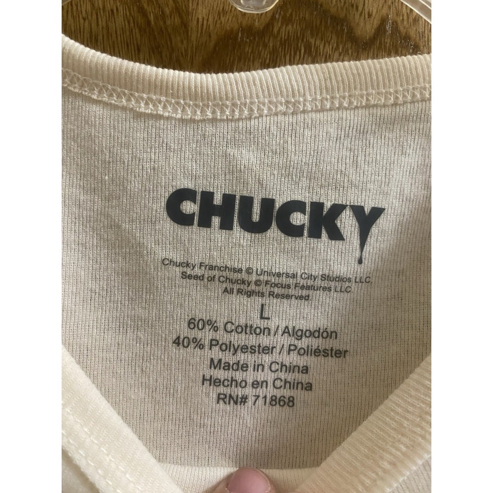 BRIDE OF CHUCKY Official Women's Horror Movie Baby Doll Crop Top T-Shirt L NEW - Picture 4 of 9